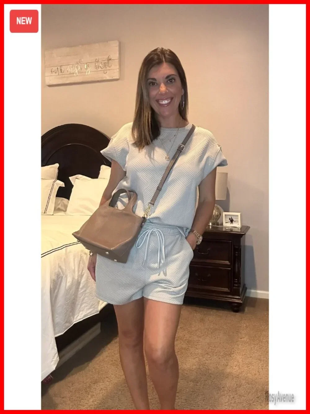 2 Piece Short Sleeve Top and Shorts Lounge Pajama Set with Pockets